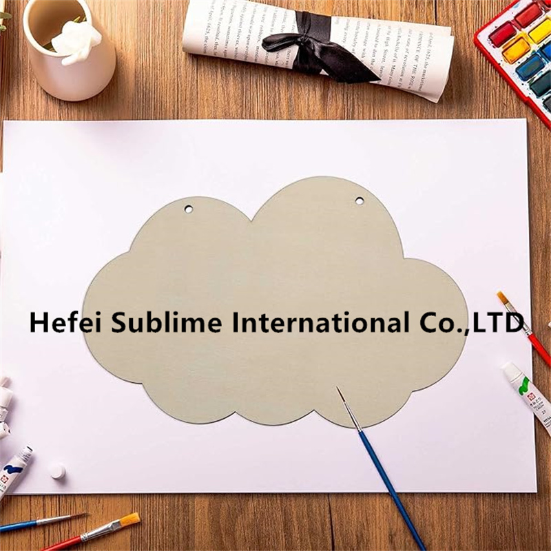 DIY Wood Craft Cloud Stand, 10-Inch, Cloud Wood Sign Cutout Wooden Cloud Shaped Sign DIY Crafts Hanging Ornament for Wreath Home Door Wall Art Decoration