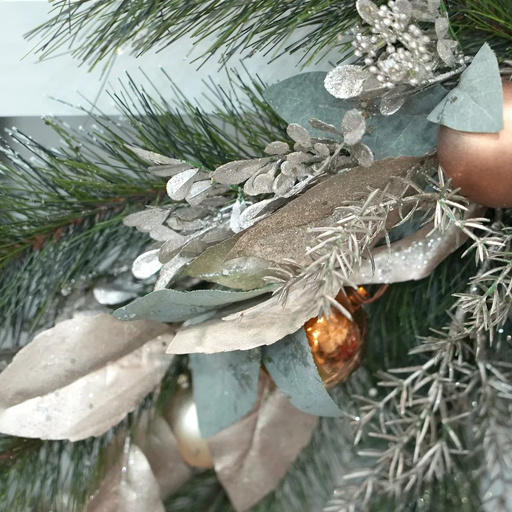 High Quality Christmas Swag Artificial Xmas Lintel Hanging Decorations Golden Christmas Ball Swag Garland for Wall Window Decor