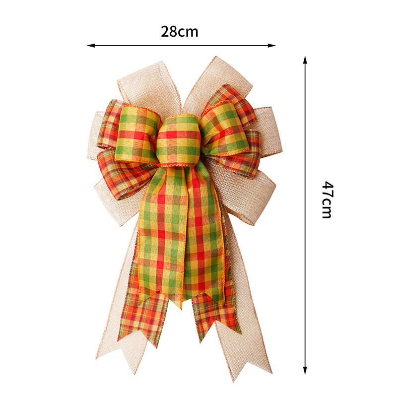 Rustic Burlap Fall Ribbon Bow Tie Decoration for Home Decor