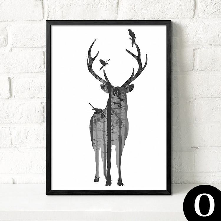 Decorative Wall Elk Painting Porch Painting Modern Minimalist Bedroom Mural Painting
