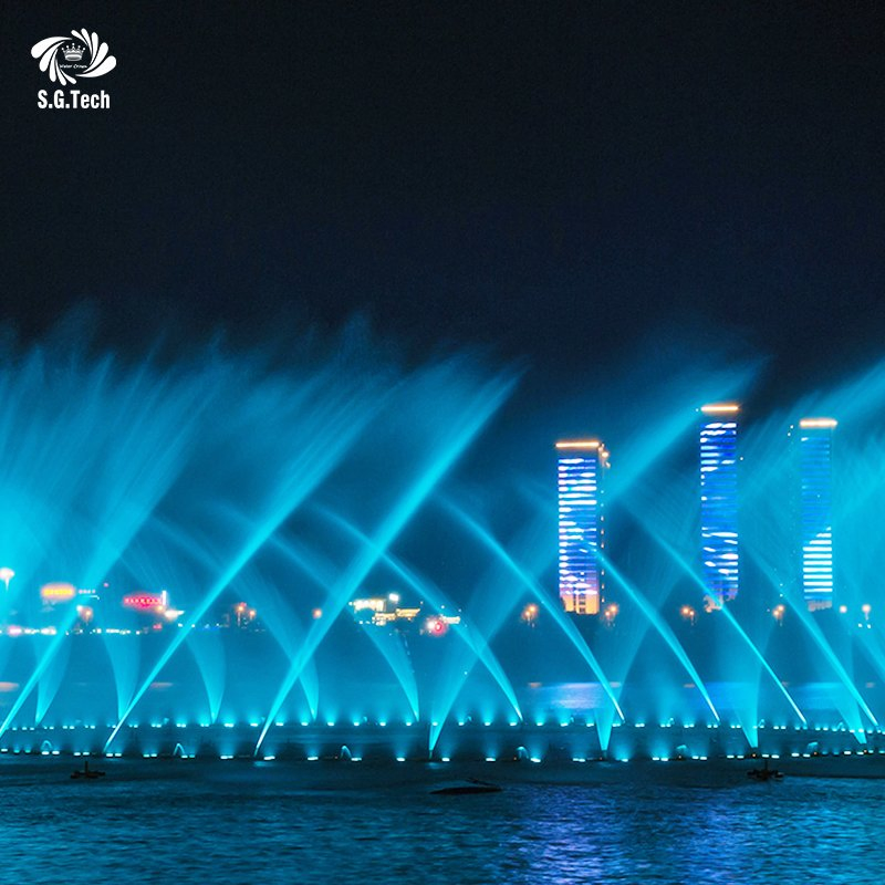 Water Crown Modern Outdoor Decorative Large Project Show Music Dancing Water Fountain with Lights