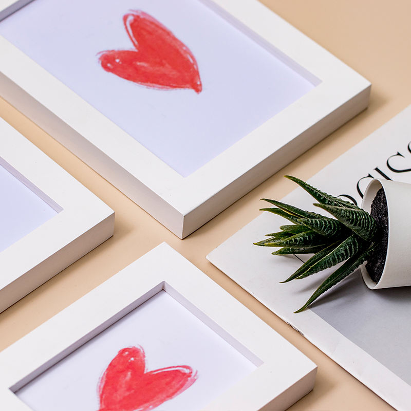 Figurine Home Decoration Craft Promotional Gift Ornament Clear Wooden Photo Frame