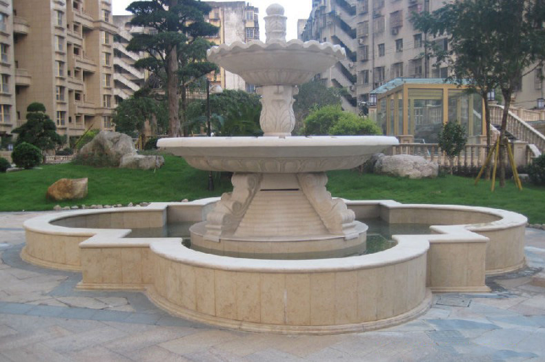 Outdoor Decorative Stone Fountains Large Garden White Natural Stone Marble Water Fountain Prices for Sale