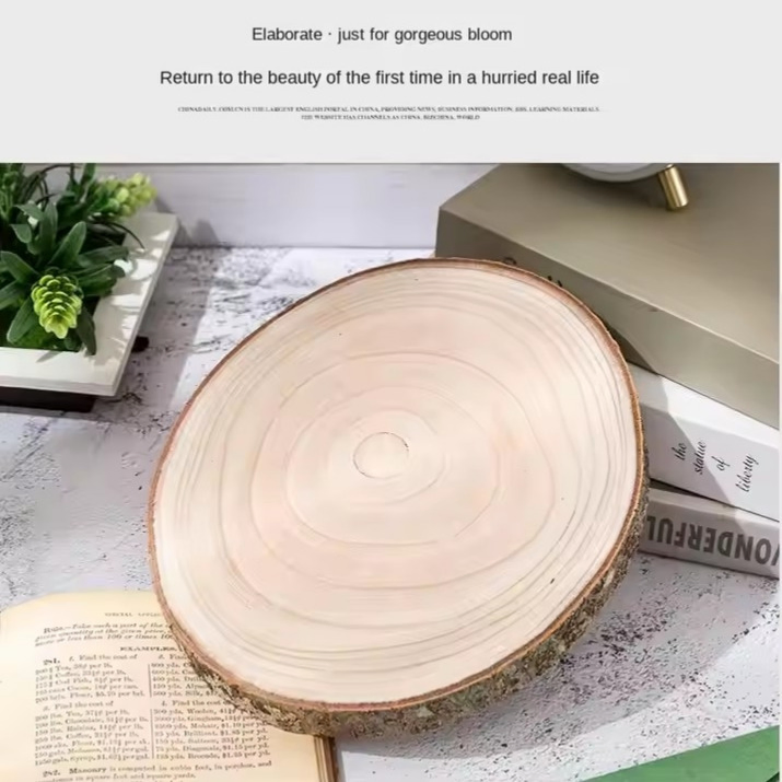 Natural Rustic Decor Pine Wooden Round Unfinished Wood Slices Circles with Tree Bark Log Discs DIY Crafts Rustic Painting