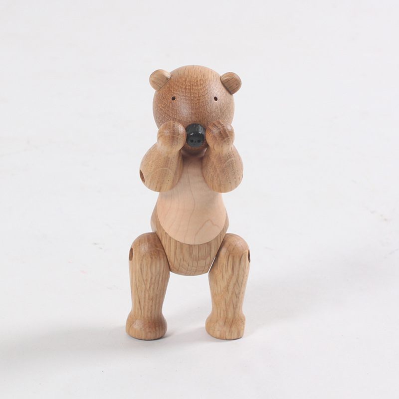 Wholesale Hot Selling Nordic Wood Bear Home Decor Crafts
