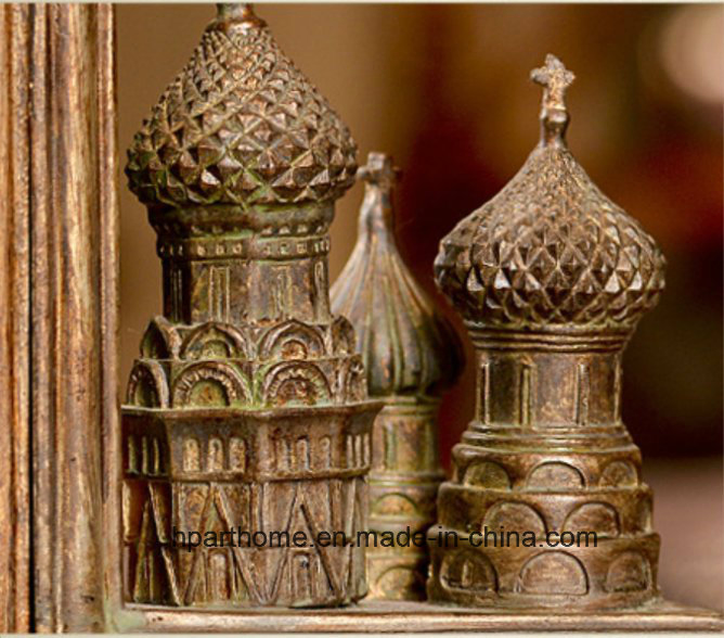 Vintage Exquisite Resin Craft Gothic Castle Building Bookends for Office