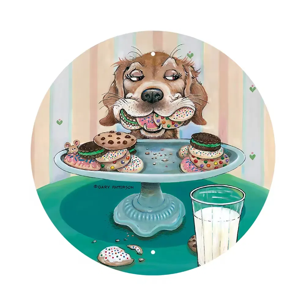 High Quality Round Retro Tin Wall Hanging Decoration Custom Printed Metal Plate Rustic Farmhouse Wall Decor Poster