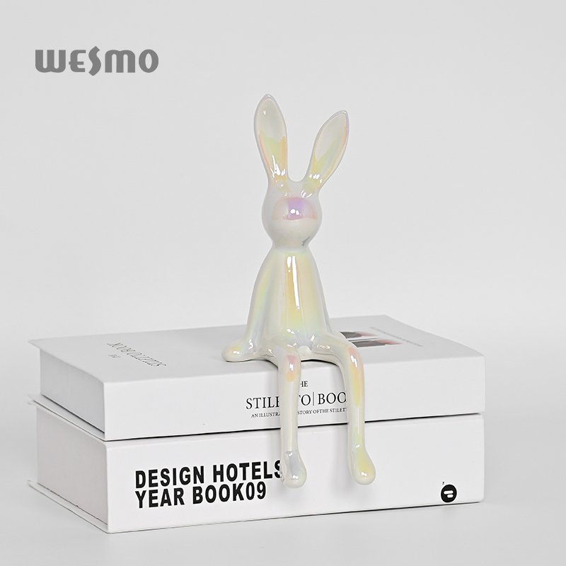 Decorative Objects Porcelain Souvenir White Ceramic Rabbit Ornaments Home Decor Craft