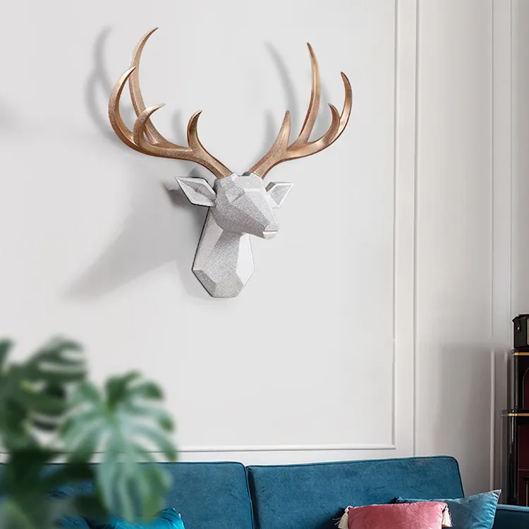 Modern Art Resin Deer Head View 1