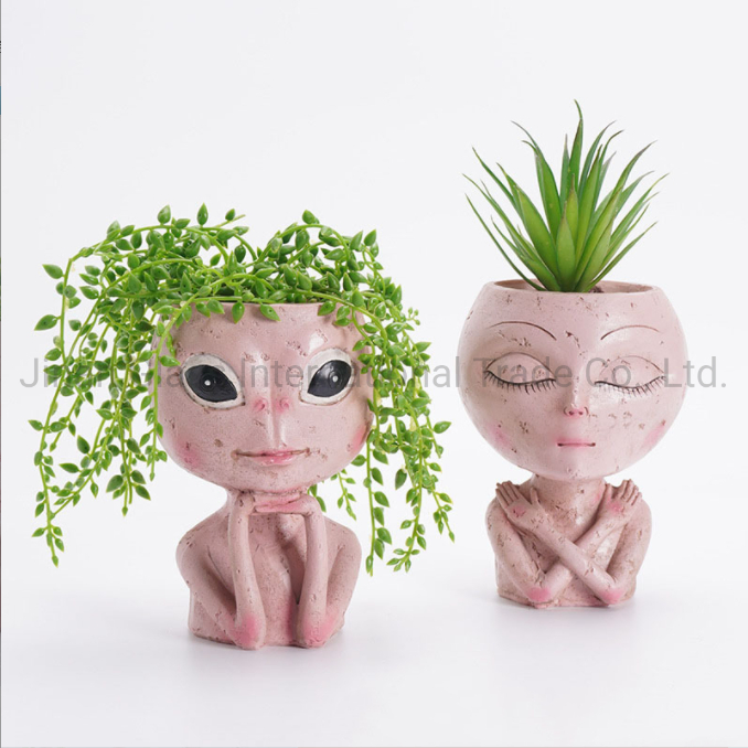 Resin Imitation Figure Plant Fleshy Flowerpot Creative Resin Alien Flower Arrangement Home Furnishing Resin Crafts