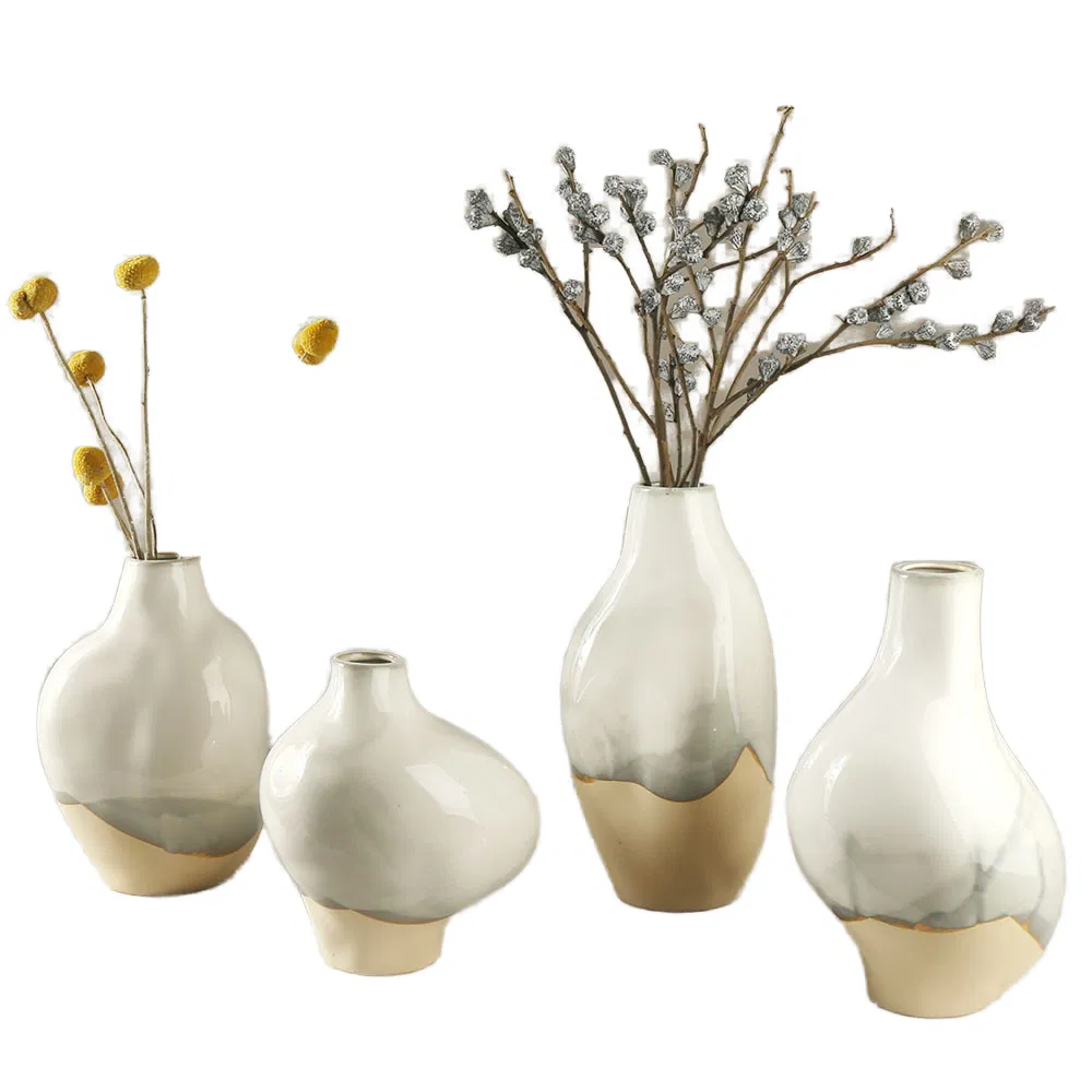 Hand-Shaped White Ceramic Vase 4