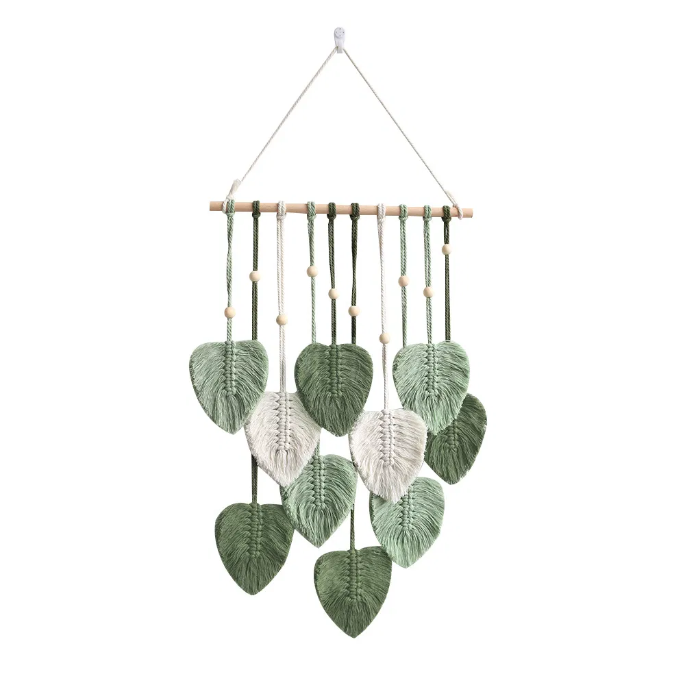 Macrame Leaf Wall Hanging Boho Home Decor Decorative Art for Bedroom Mi29354