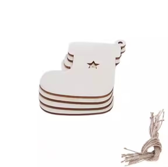 Wooden Christmas Pendant Christmas Tree Ball Pendant Home Decoration Handmade DIY Accessories