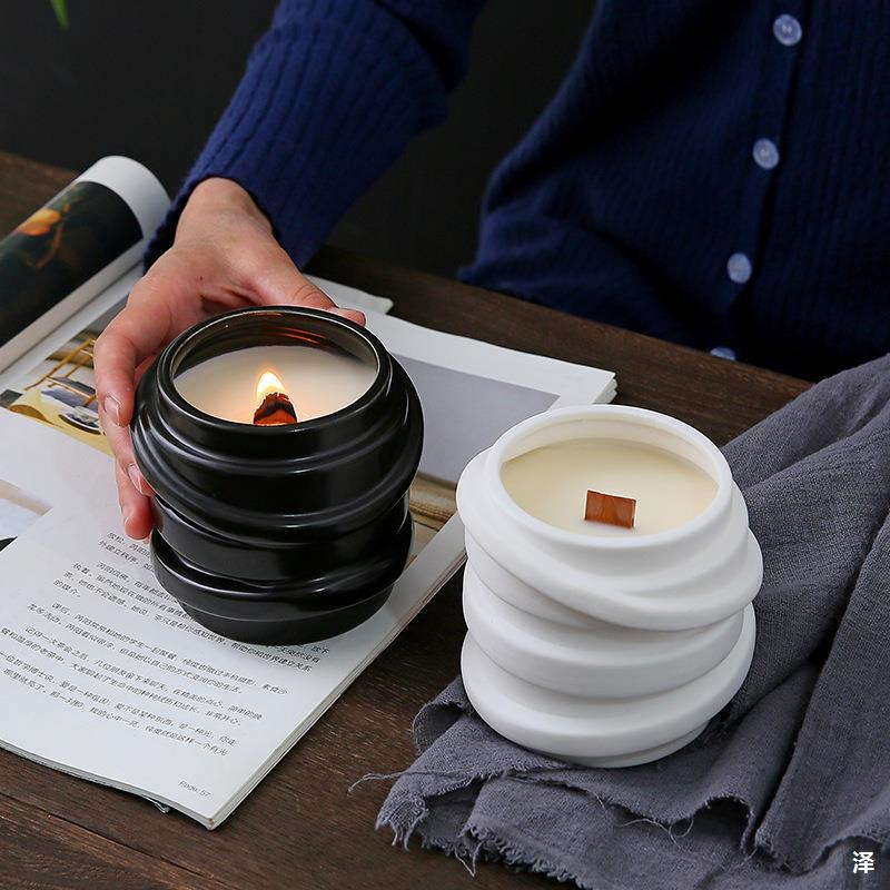 Spiral Ceramic Candle Holder, Candlestick Holder for Candles, Incense, Santo Palo, Rustic Vintage Home Decor for Halloween Christmas Weddings, Dining Room Table