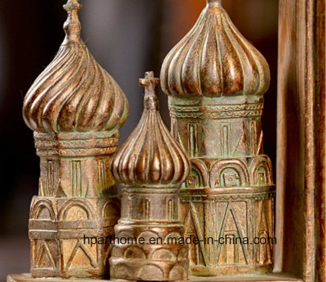 Vintage Exquisite Resin Craft Gothic Castle Building Bookends for Office