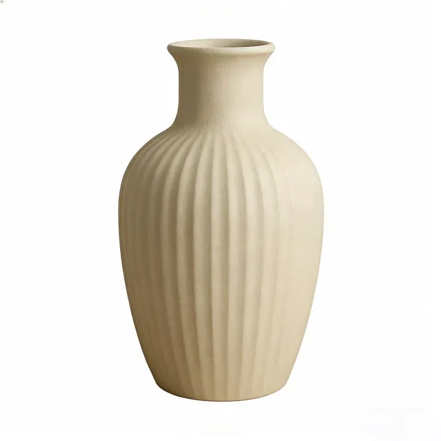 Ribbed Ceramic Vase Detail 1
