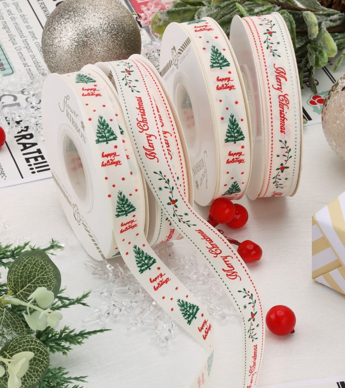 2025 Christmas Ribbon Flower Decorated Cake Bundle Christmas Gift Packaging, Handcrafted Bow Gilded Ribbon