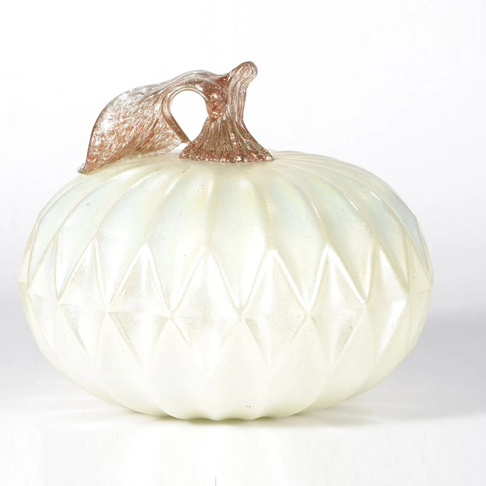Glass Arts Crafts Handmade White Pumpkin Shaped Glass Ornaments