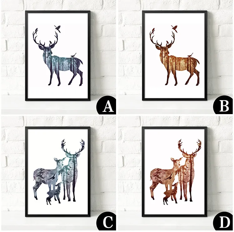 Decorative Wall Elk Painting