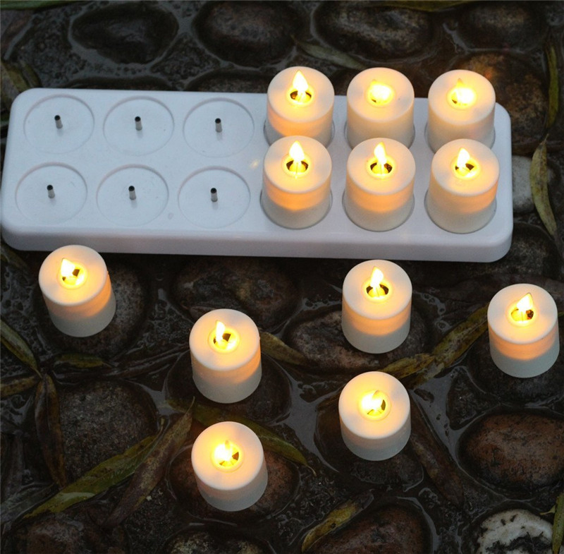 Moving Wick Dancing Flame Electric LED Tealight Candles for Seasonal Festival Celebration