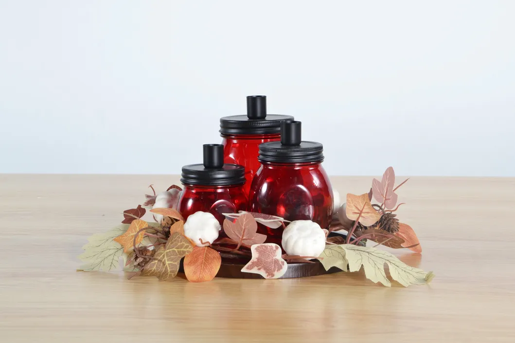 Red Color Blown Glass Pumpkin