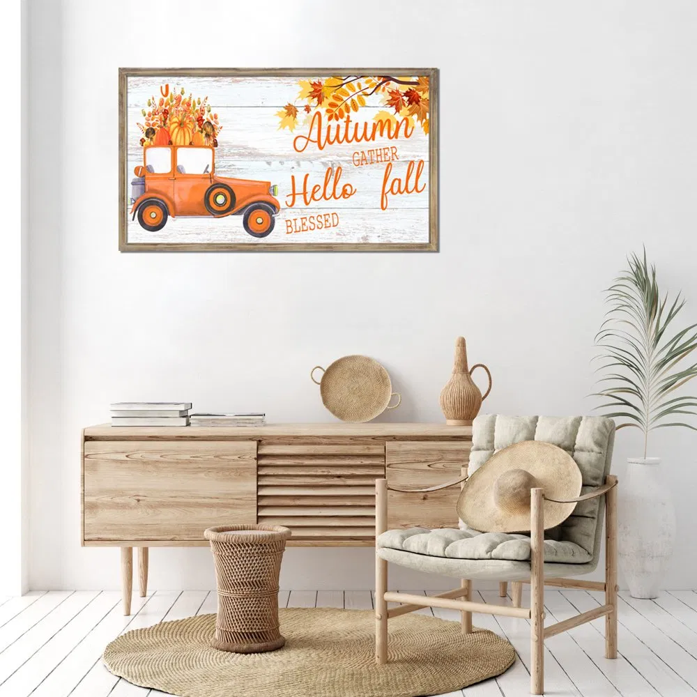 Factory Direct Minds Wood Harvest Festival Art Plaque Home Decoration Painted Craft Letter Words Home Decor Wall Hanging