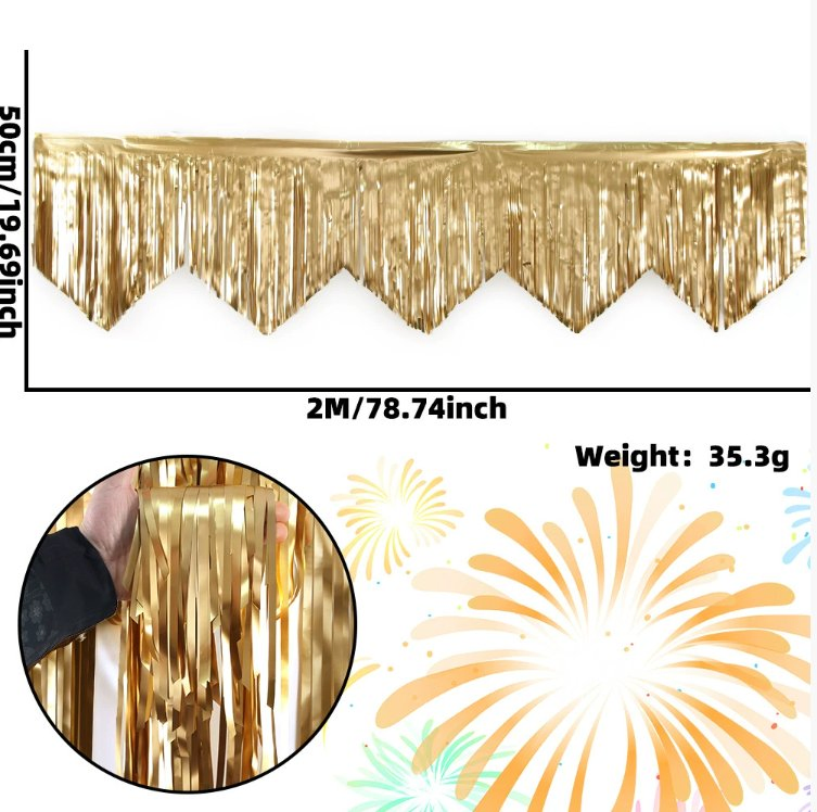 Thickened Wavy Rain Silk Banner Pet Birthday Party Background Wall Decoration Hanging Flower Tassel Graduation