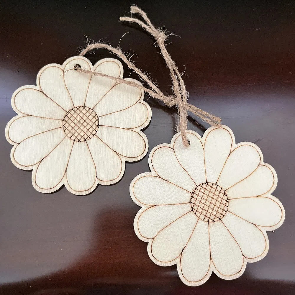 Creative Wooden Flowers, Handmade Collage Patches Graffiti Stickers, Wood Chips for DIY Crafts and Art Projects