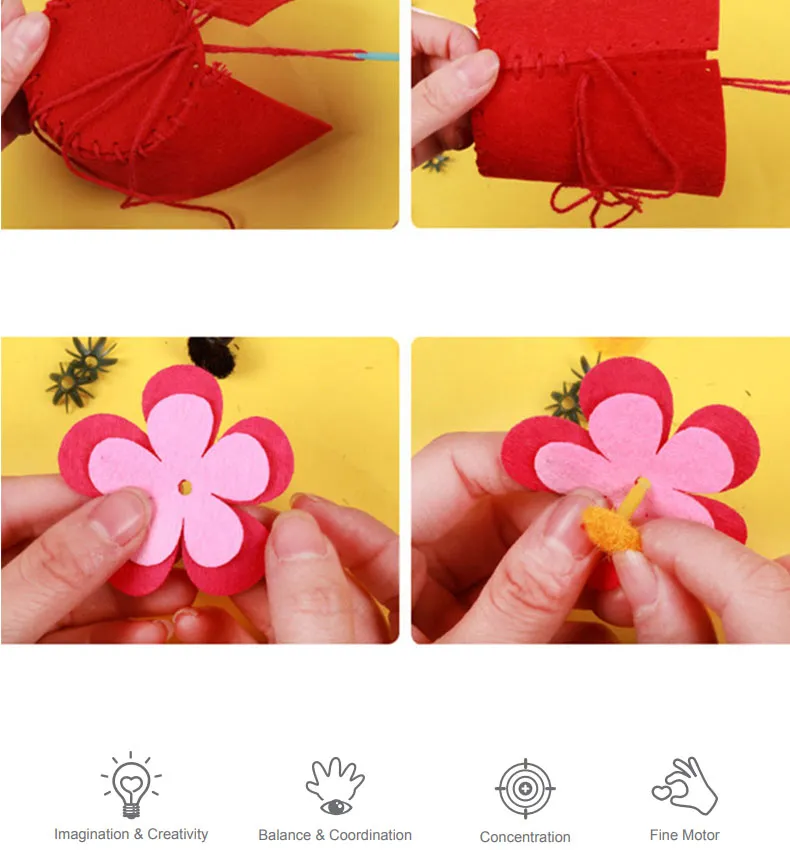 DIY Potted Flower Children Sewing Kit