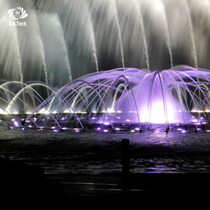 Water Crown Modern Outdoor Decorative Large Project Show Music Dancing Water Fountain with Lights