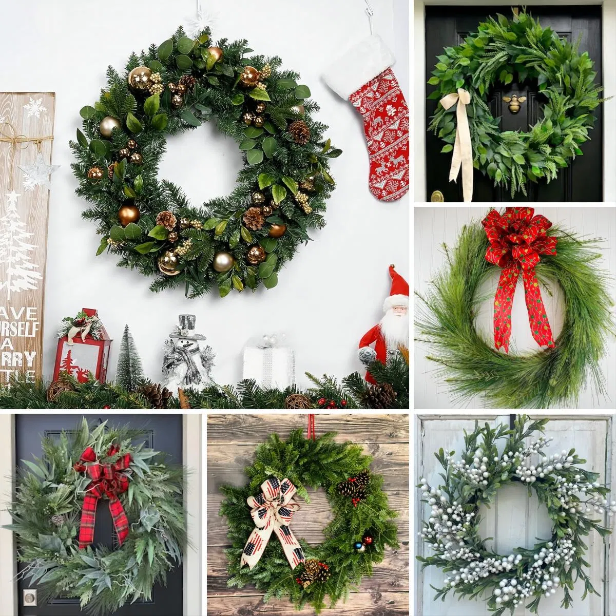 Rustic Christmas Burlap Wreaths for Festive Home Decor Christmas Garland Home Decoration