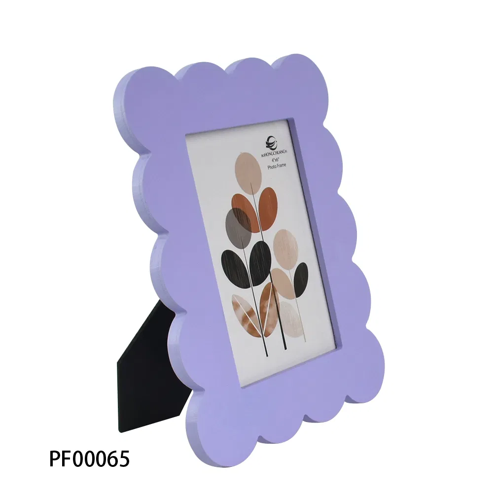 Customized Wooden Craft Photo Frame Freestanding Home Decoration Picture Frame Squiggle Wood Photo Frame
