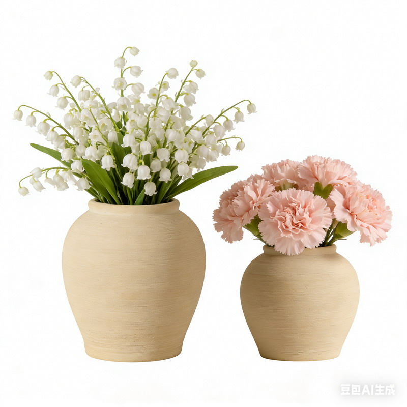 Ceramic Vase Set Natural Texture Neutral Boho Farmhouse Home Decor Decorative Flower Vase for Table Centerpiece Living Room