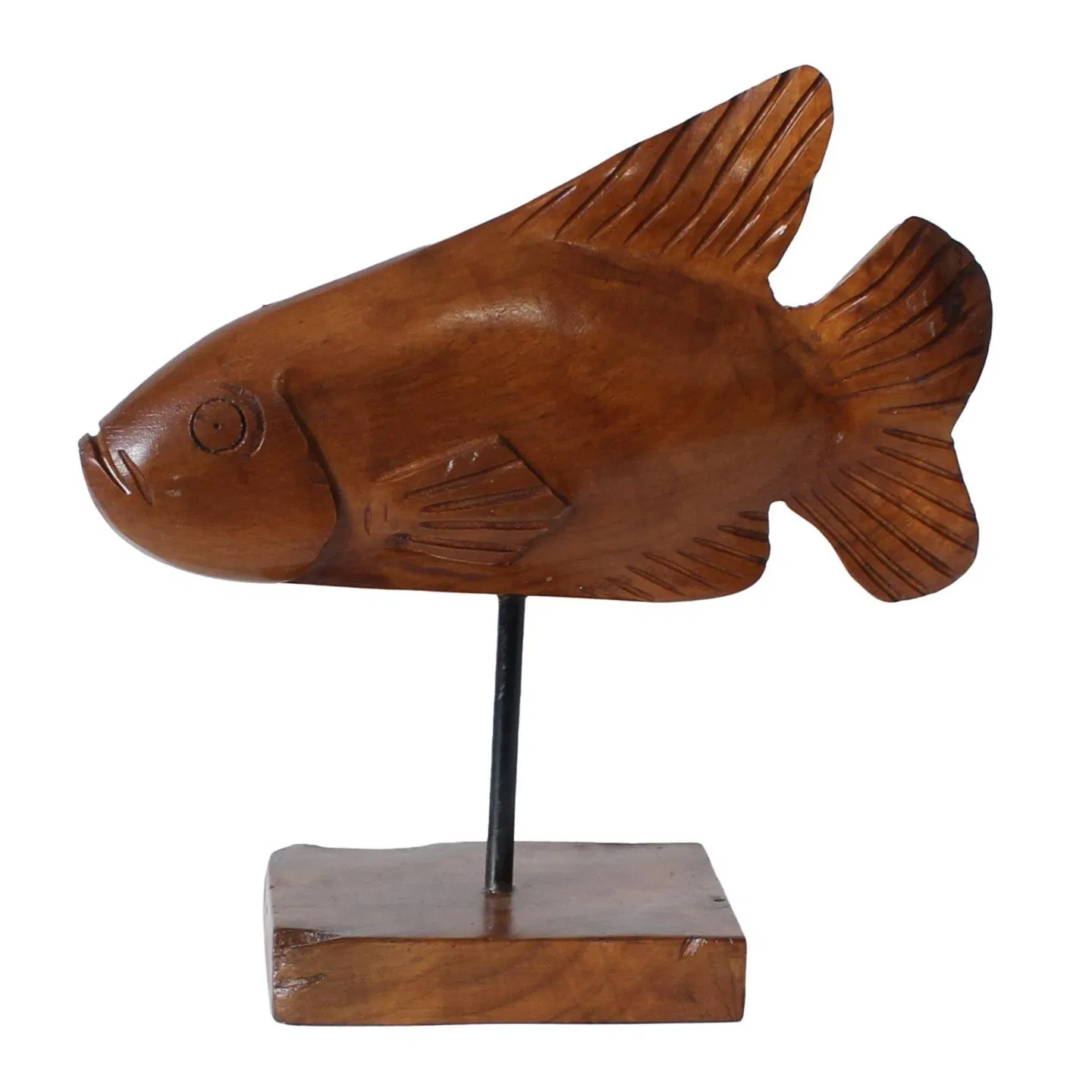 Customized Logo Fish Sculpture: Unique Artisan Accent for Coastal Homes