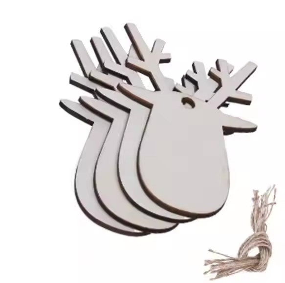 Wooden Christmas Pendant Christmas Tree Ball Pendant Home Decoration Handmade DIY Accessories