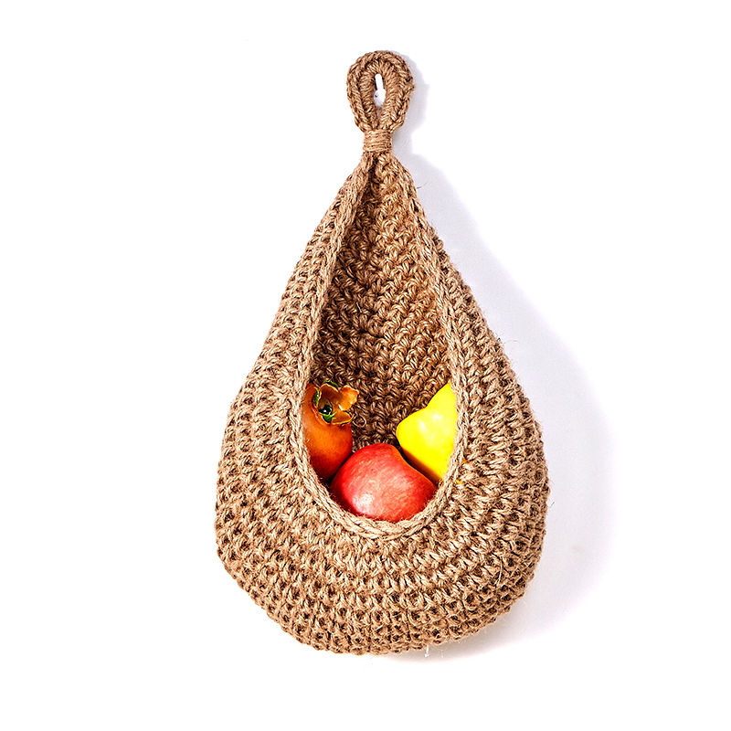 Hanging Fruit Basket for Kitchen Boho Wall Handwoven Home Fruits Vegetable Potato Onion Food Storage Baskets
