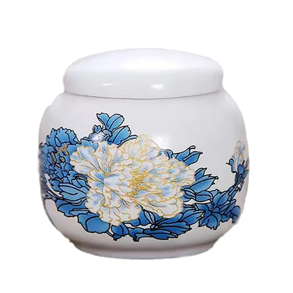 Custom Ceramics Cremation Urn American Style Funeral Decorative Ceramic Urns for Adult Ashes