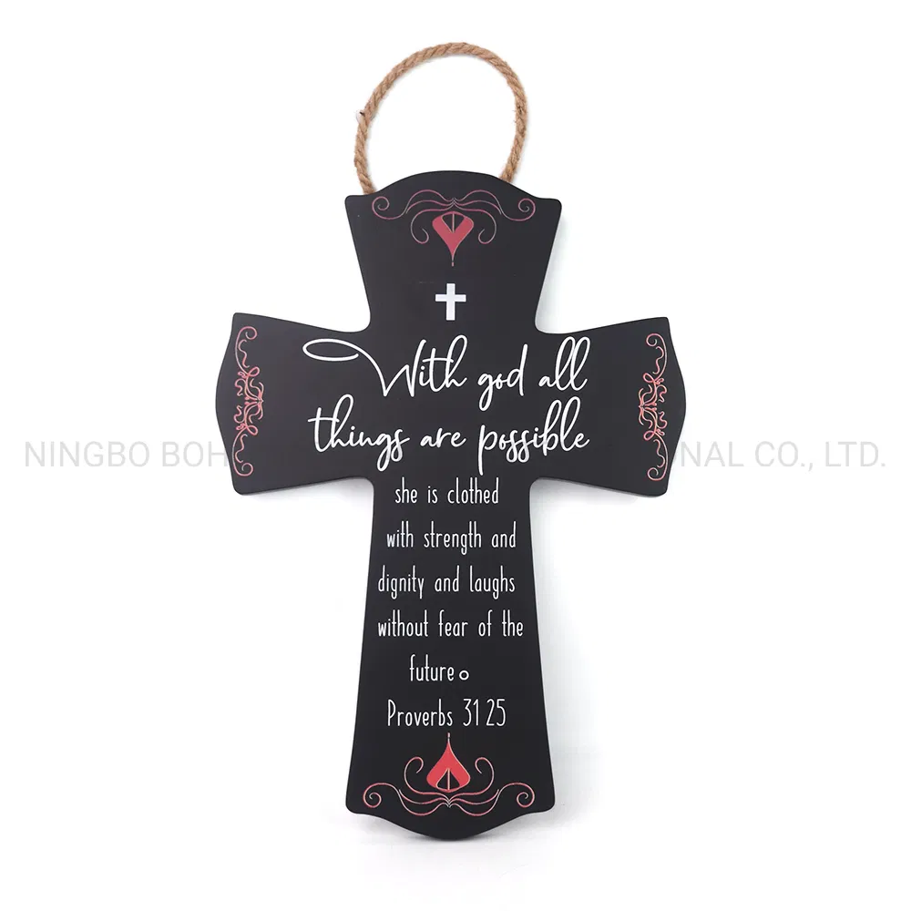 New Design Home Decoration Wall Craft Wooden Bible Cross Sign for Wall Decoration