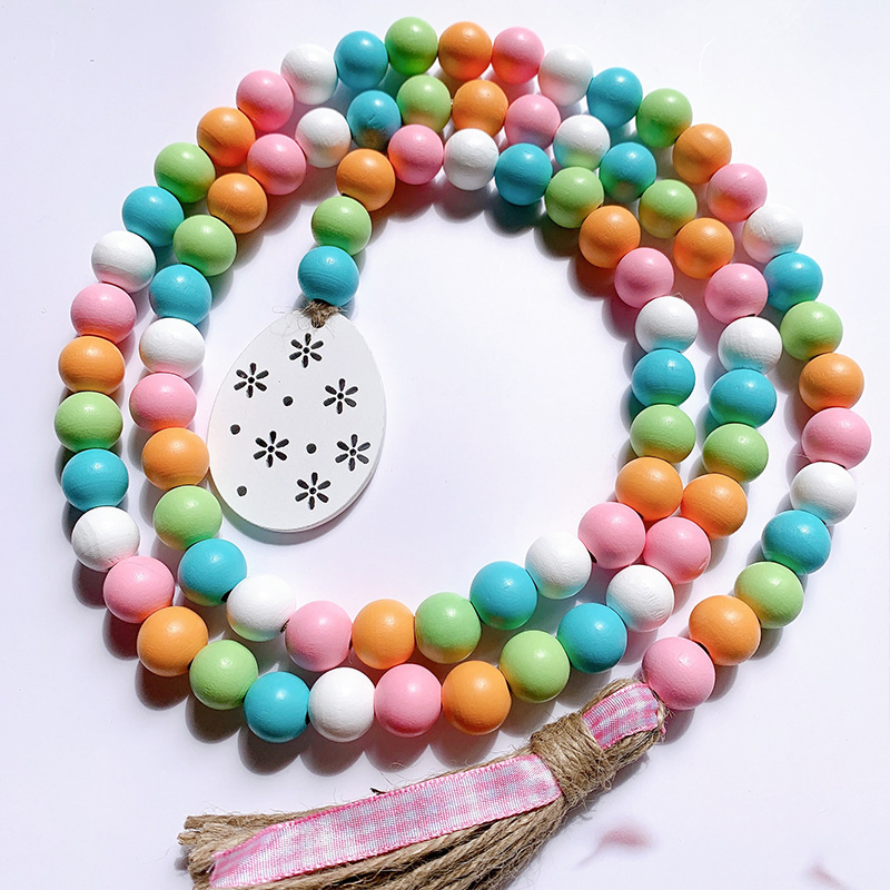 Wood Beads Creative Twine Beaded Children's Home Decoration Hanging Craft Pendant