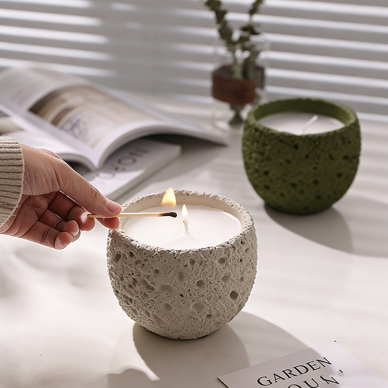 Porous Volcanic Texture Scented Candle Decorative Aromatherapy Candle for Tabletop &amp; Relaxation