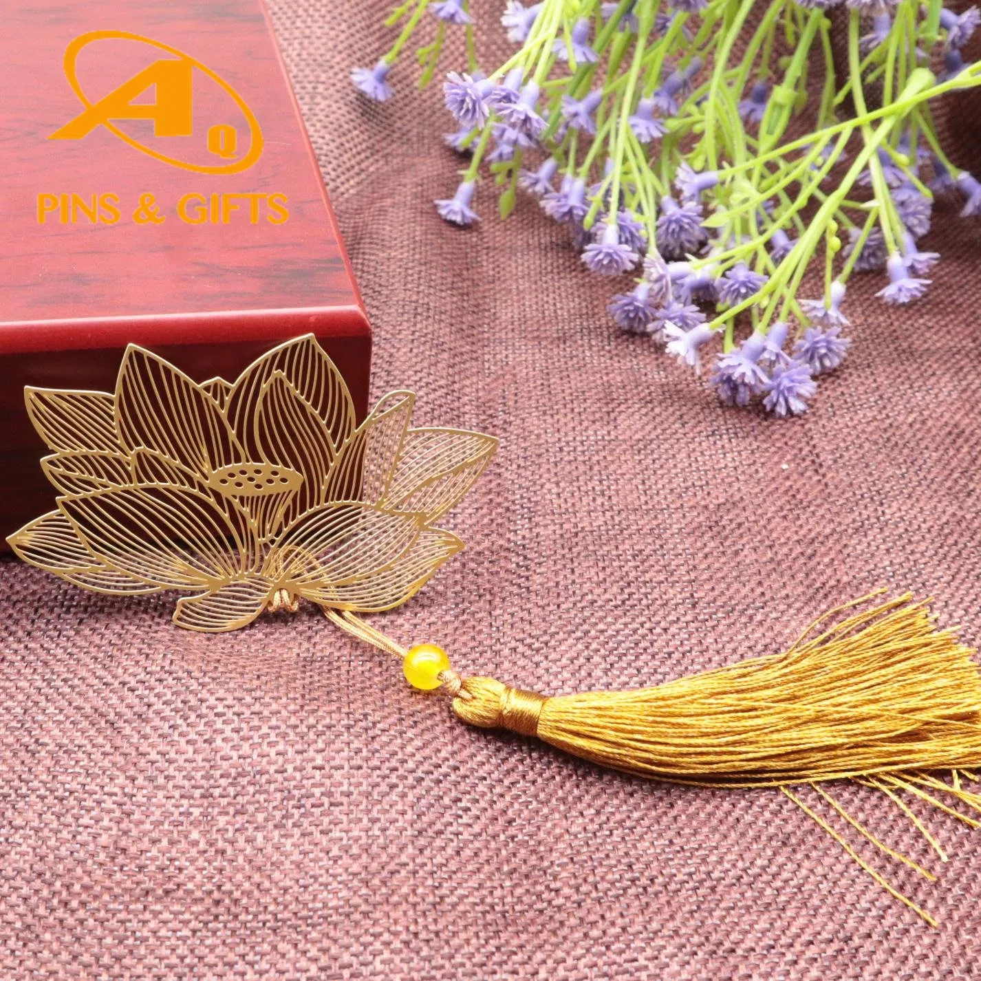 Supply Custom High Quality Fine Gold Bookmark Metal Craft for Gift