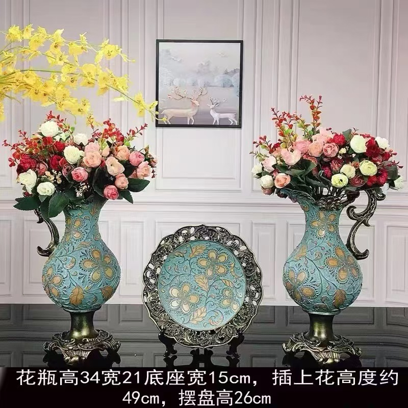Resin Flower Vase Polyresin Decoration Craft for Mall/Hotel/Home/Garden Decoration Adornos En Resina Vintage