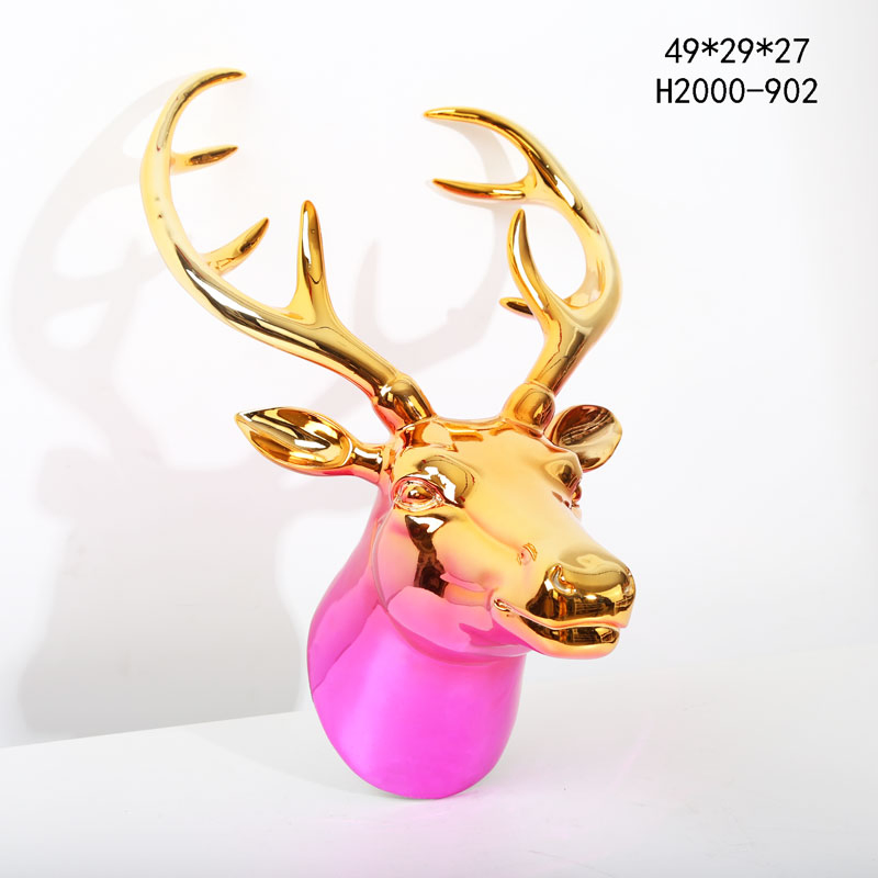 Manufacturer Home Decorations Wall Mounted Deer Head Figurines Resin Crafts