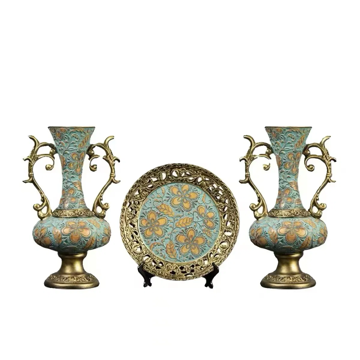 Resin Flower Vase Polyresin Decoration Craft for Mall/Hotel/Home/Garden Decoration Adornos En Resina Vintage