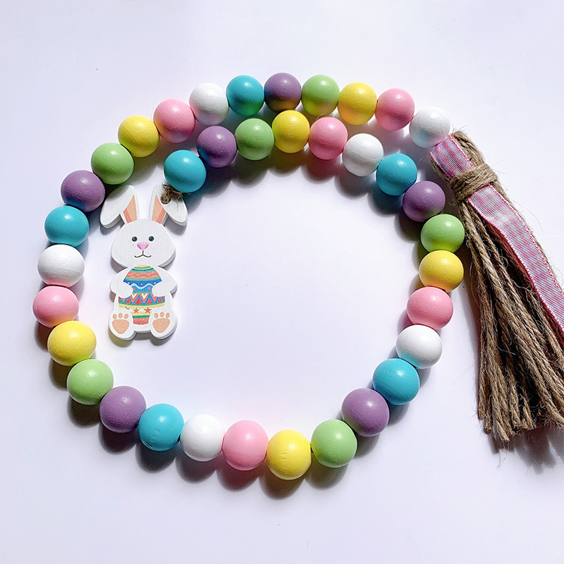 Wood Beads Creative Twine Beaded Children's Home Decoration Hanging Craft Pendant