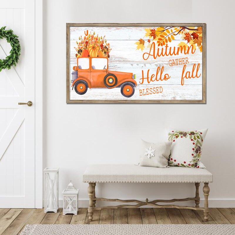 Factory Direct Minds Wood Harvest Festival Art Plaque Home Decoration Painted Craft Letter Words Home Decor Wall Hanging