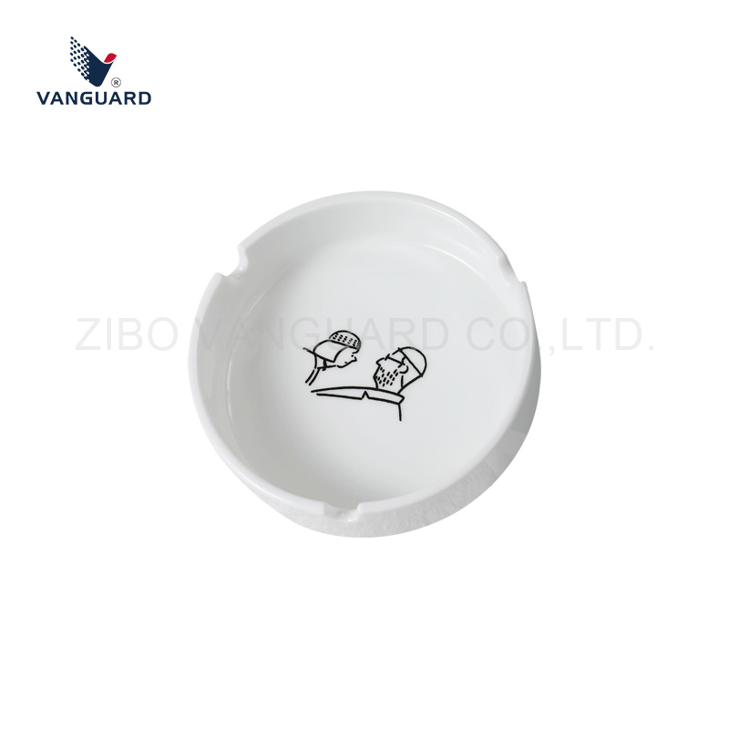 Vanguard Daily Use Ashtray Custom Round Ceramic Decorative Outdoor Ashtray