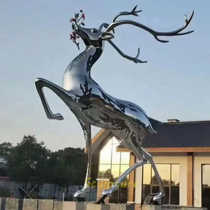 Stainless Steel Deer Sculpture