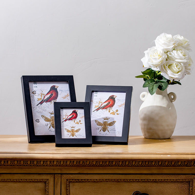 Figurine Home Decoration Craft Promotional Gift Ornament Clear Wooden Photo Frame