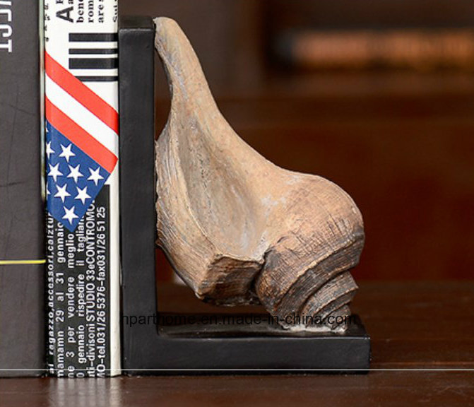 Antique Art Resin Crafts Conch Sculpture Decorative Bookend Pair